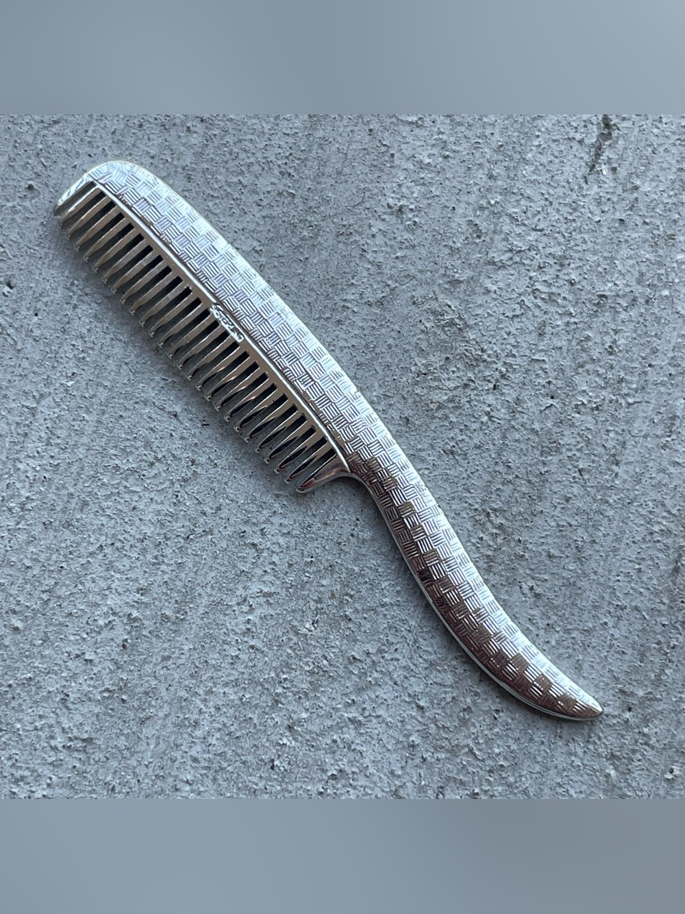 Vintage Sterling Silver Mustache Beard Comb 2-1/2” w/ Case
